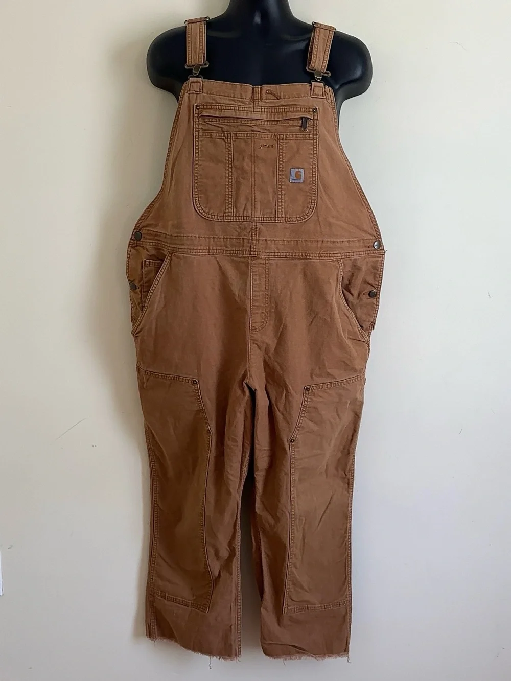 Carhartt Women’s Bib Overalls Brown Tan Utility Carpenter Workwear XXL 20